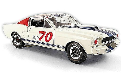 Shelby GT 350 1965 1/18 Shelby Collectibles r no.70 bp wit/rood/blauw modelauto