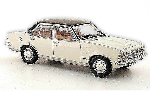 Opel Rekord D 1/43 Hachette 2100 Diesel wit/zwart (ohne Magazin) 1973 modelauto