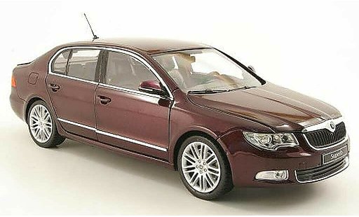 Skoda Superb 2008 1/18 Abrex II rood modelauto