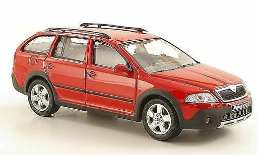 Skoda Octavia Combi 1/43 Abrex Scout rood modelauto