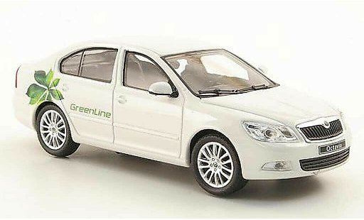 Skoda Octavia Green Line 1/43 Abrex wit 2008 modelauto