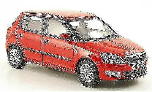 Skoda Fabia Base 1/43 Abrex rood 2010 modelauto