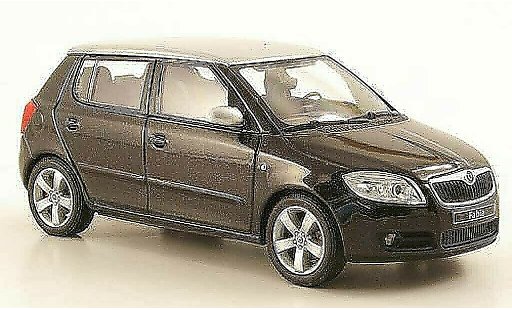 Skoda Fabia II 1/43 Abrex zwart avec grijs nem dak 2006 modelauto