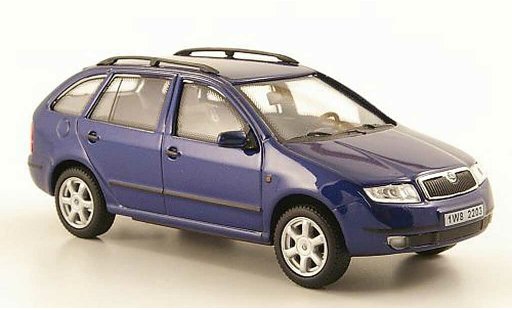 Skoda Fabia Base 1/43 Abrex blauw modelauto