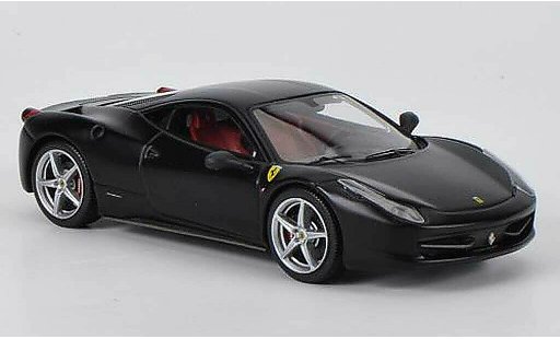 Ferrari 458 Italia 1/43 Hot Wheels Elite matzwart modelauto