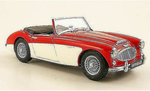 Austin Healey 3000 roadster 1/18 Kyosho MK1 rood/wit 1959 modelauto