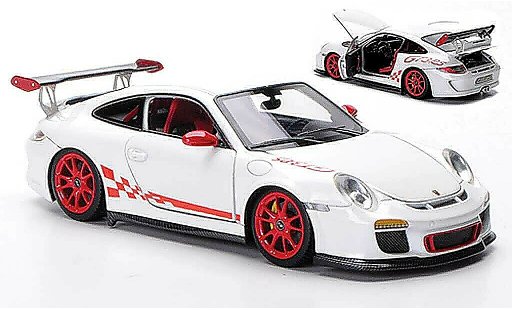Porsche 911 GT3 RS 1/43 FrontiArt 2010 wit/rood modelauto
