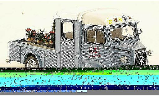 Citroen Type H pickup 1/43 Eligor laadbak Flower Power - Der Blumenladen modelauto