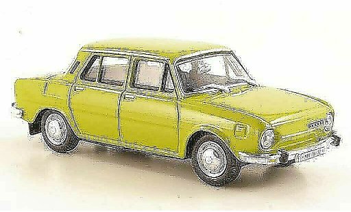 Skoda 110 Base 1/43 Abrex geelgroen 1969 modelauto