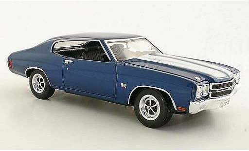 Chevrolet Chevelle SS 1/18 Welly 1970 blauw/wit SS454 modelauto