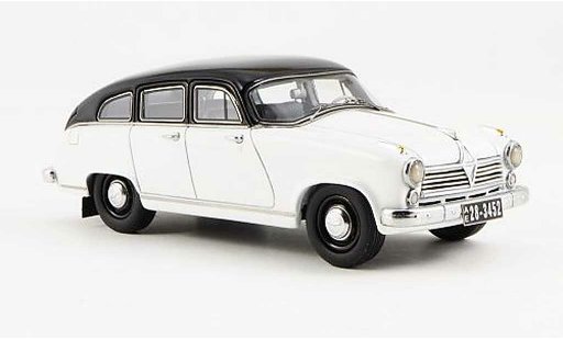 Borgward Hansa 2400 berline 1/43 Neo wit/zwart 1955 modelauto