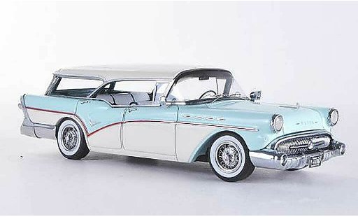 Buick Century Caballero 1/43 Neo Estate wit/blauw 1957 modelauto