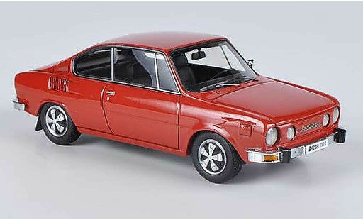 Skoda 110 Coupe 1/43 Neo rood 1972 modelauto