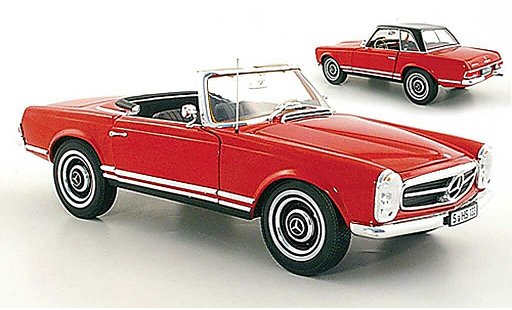 Mercedes 230 Base 1/18 Norev SL (W113) rood modelauto