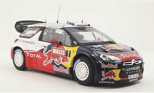 DS Automobiles DS3 WRC 2011 1/18 Norev No.1 Red Bull / Total S.Loeb / D.Elena Wales Rally GB modelauto