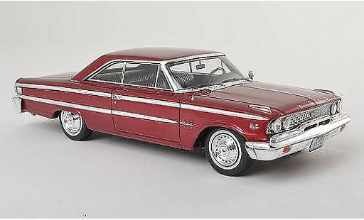 Ford Galaxy 500 1/43 Spark zwart-rood 1963 modelauto
