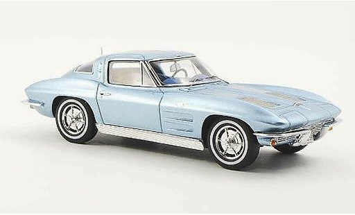 Chevrolet Corvette Stingray 1/43 Spark C2 Sting Ray Split Window Coupe blauw 1963 modelauto