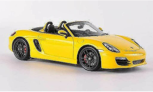 Porsche 718 S 1/43 Spark (981) geel 2012 modelauto