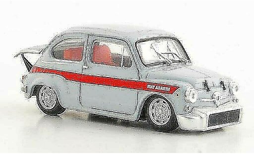 Fiat 850 Abarth TC 1/43 Brumm Corsa grijs/rood 1966 modelauto