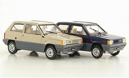 Fiat Panda Coffret 1/43 Brumm 2er-Set: 30 blauw en 45 beige 1980 modelauto