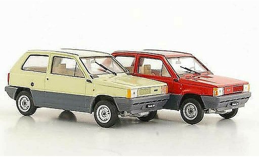 Fiat Panda Coffret 1/43 Brumm 2er-Set: 30 beige en 45 rood 1980 modelauto