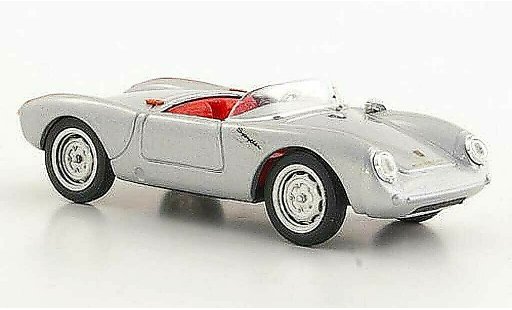 Porsche 550 1954 1/43 Brumm grijs /rood Strassenversion modelauto