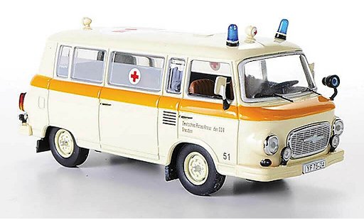 Barkas B1000 secours 1/43 IST Models Krankentransport Deutsches rotes Kreuz der DDR 1963 modelauto