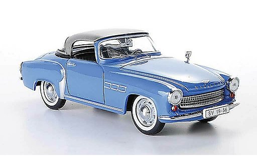 Wartburg 313 Base 1/43 IST Models 1 blauw/grijs 1957 modelauto