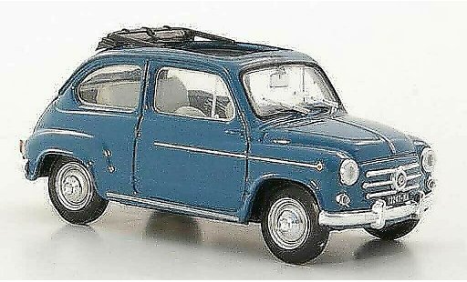 Fiat 600 D 1/43 Brumm blauw 1960 modelauto