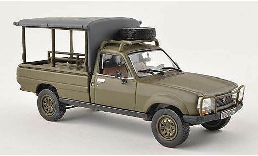 Peugeot 504 Pick up 1/43 Norev Army d-groen 1979 modelauto