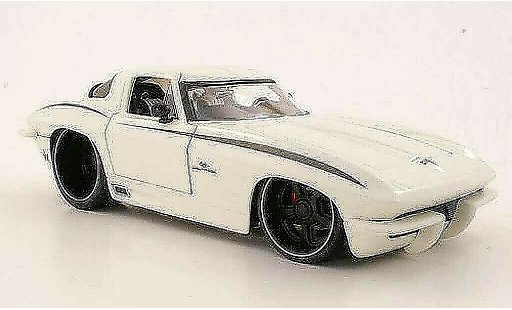 Chevrolet Corvette Stingray 1/18 Jada Toys C2 Stingrijs wit 1963 modelauto