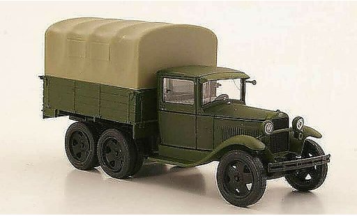 Gaz AAA Base 1/43 Nash Avtoprom mat groen avec beiger Plane modelauto
