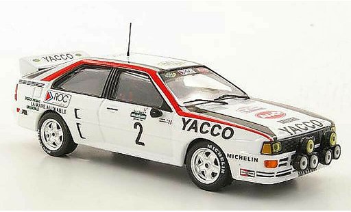 Audi Quattro rallye 1/43 Hachette No.2 Yacco B.Darniche / A.Mahe Rally Lyon-Charbonnieres 1984 modelauto