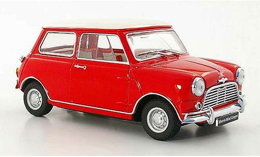 Austin Mini cooper 1/18 Kyosho MkI 1275S rood/wit RHD modelauto
