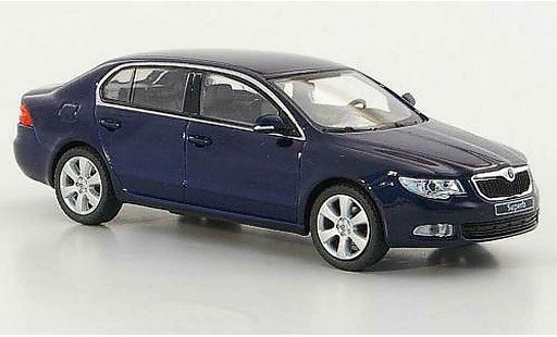 Skoda Superb 2009 1/43 Abrex II blauw modelauto