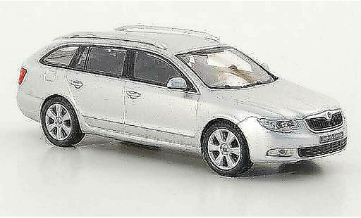 Skoda Superb 2009 1/43 Abrex II Combi grijs modelauto