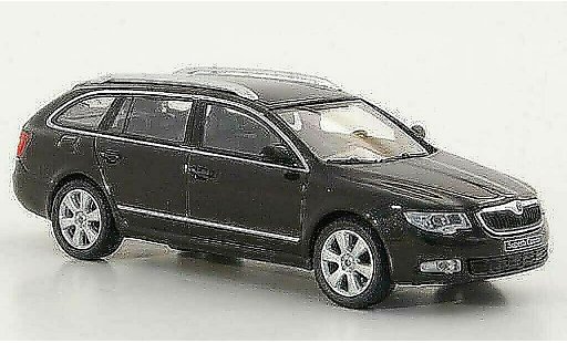 Skoda Superb 2009 1/43 Abrex II Combi bruin modelauto