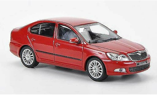 Skoda Octavia Base 1/43 Abrex rood Corrida 2008 modelauto