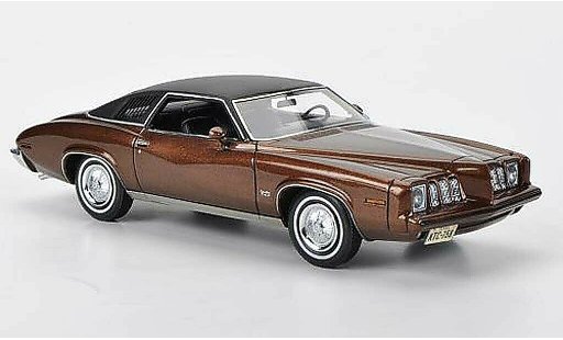 Pontiac Grand Am Base 1/43 American Excellence 2-portes Coupe bruin/matzwart beperkt edition 1973 modelauto