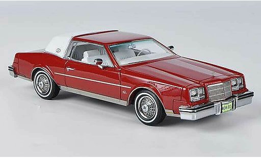 Buick Riviera coupe 1/43 American Excellence 1982 rood/wit modelauto