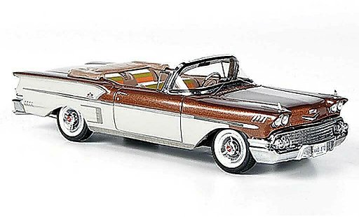 Chevrolet Bel Air Convertible 1/43 American Excellence 1958 Impala 2-portes Cabriolet koper/wit gelimiteerd Auflage 500 modelauto