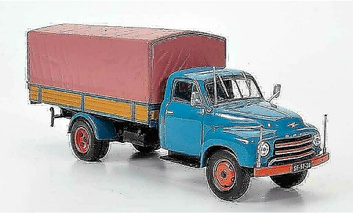 Opel Blitz Type A 1/43 Hachette 175 Tonner-LKW blauw (ohne Magazin) 1952 modelauto