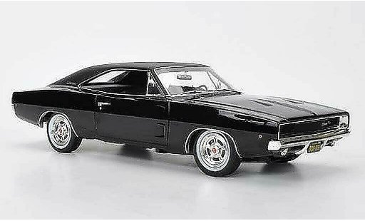 Dodge Charger 1968 1/18 Greenlight R/T zwart/matzwart Steve McQueen - Bullitt modelauto