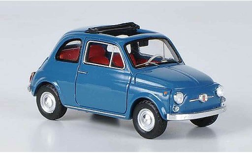 Fiat 500 F 1/43 Ebbro blauw 1965 modelauto
