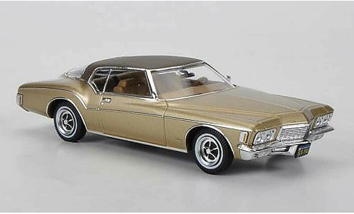 Buick Riviera Coupe 1/43 Premium X 1972 gold/bruin Sondermodell gelimiteerd Auflage 750 stuk modelauto