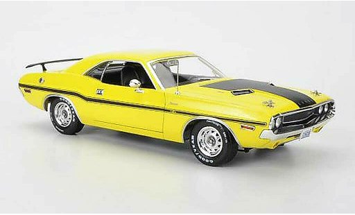 Dodge Challenger 1970 1/18 Greenlight R/T geel/matzwart NCIS modelauto