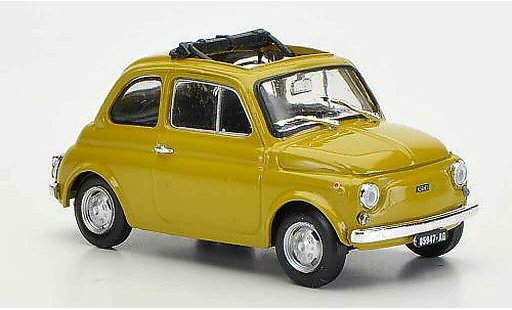Fiat 500 R 1/43 Brumm senf ge?ffnetes vouwdak 1972 modelauto