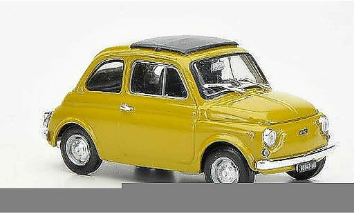 Fiat 500 R 1/43 Brumm senf geslotenes vouwdak 1972 modelauto