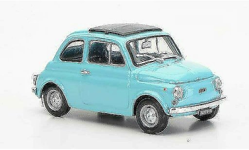 Fiat 500 R 1/43 Brumm turquoise geslotenes vouwdak 1972 modelauto