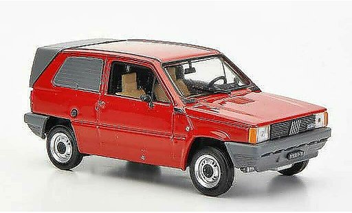 Fiat Panda Van 1/43 Brumm rood Carozzeria Maggiora 1982 modelauto